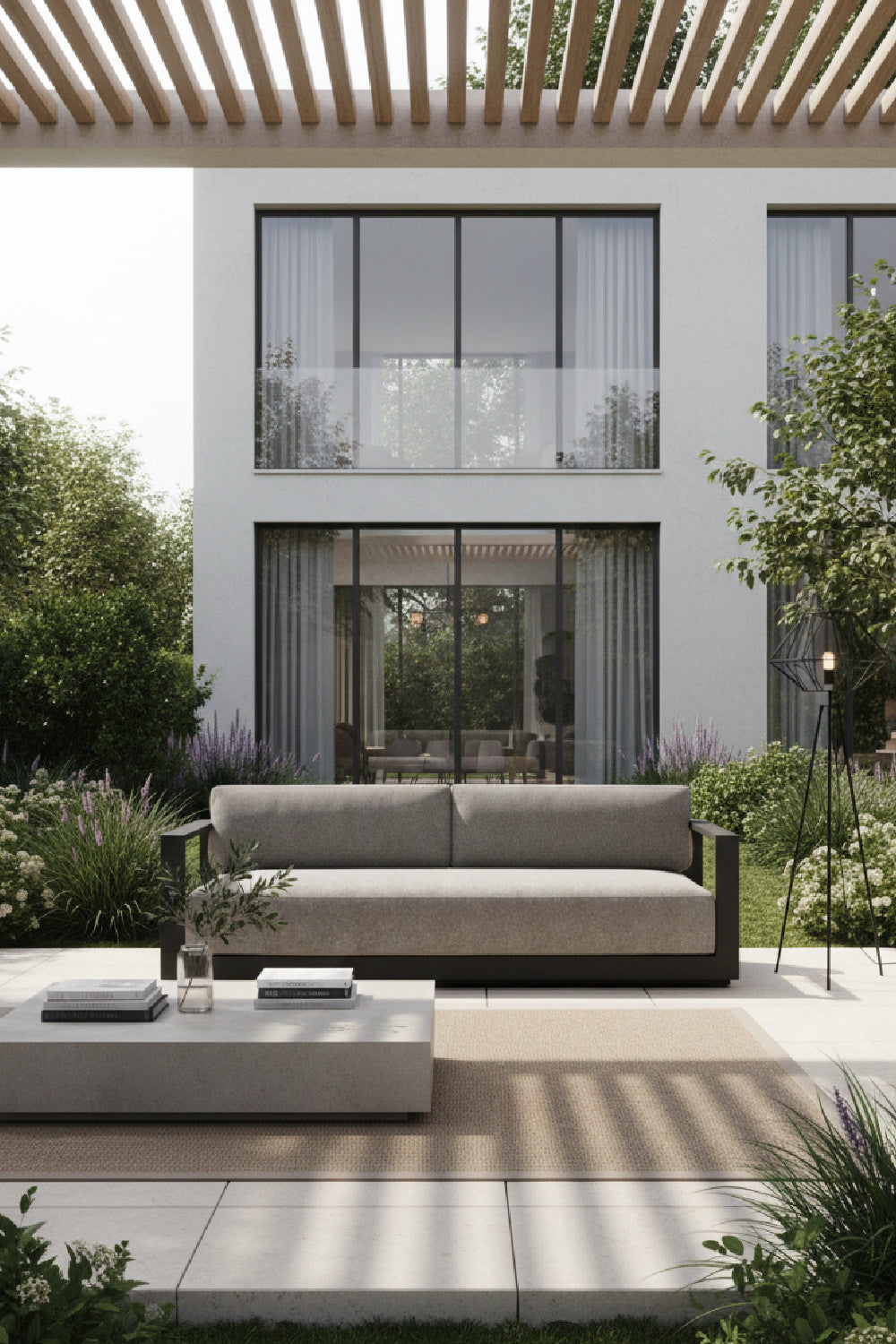   Modern European furniture - Gray Padded Outdoor Sofa - www.oroa.com | Oroa.com