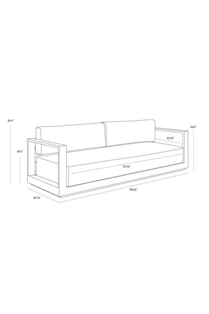  Modern European furniture - Gray Padded Outdoor Sofa - www.oroa.com | Oroa.com