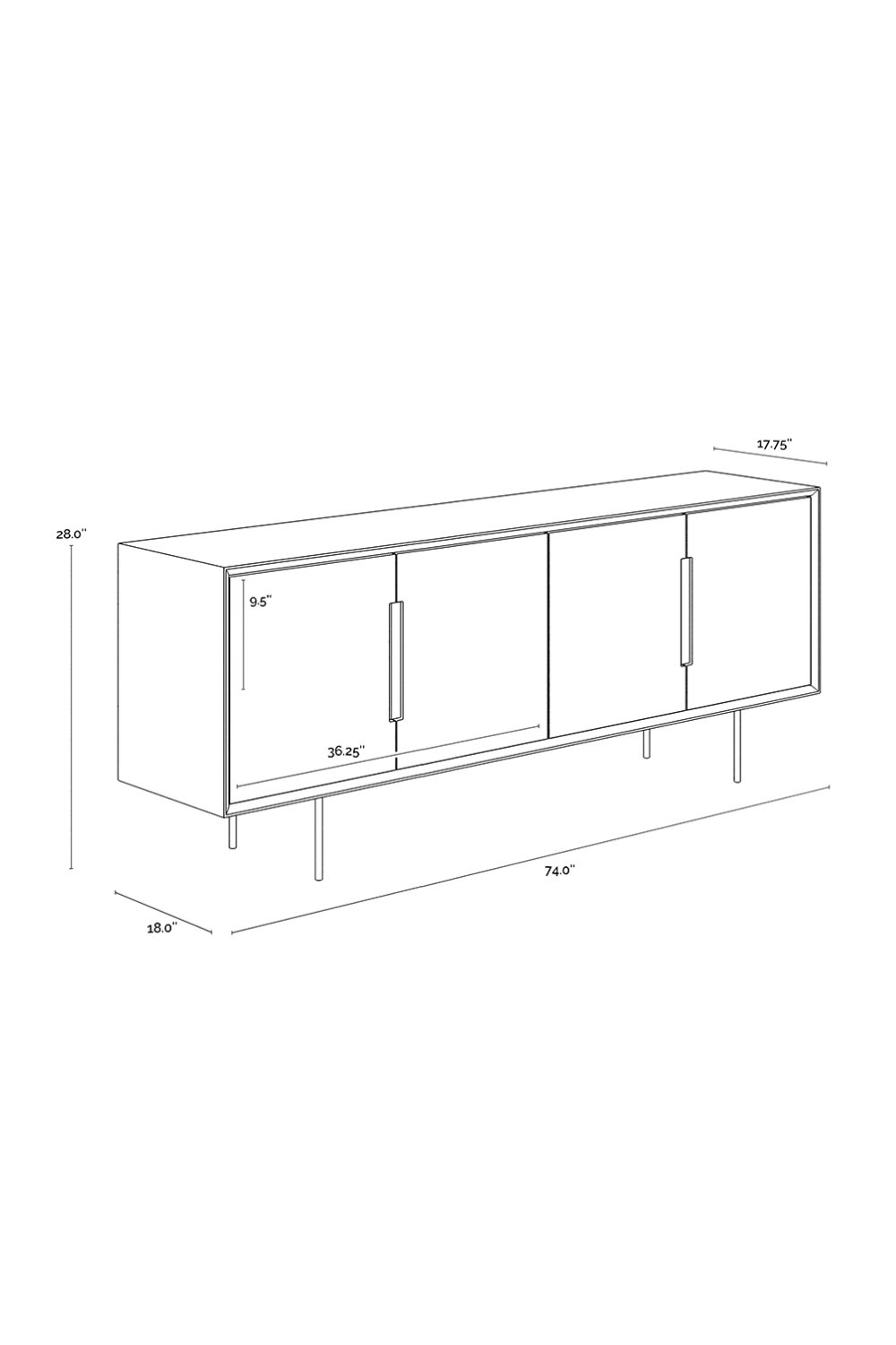   Modern European furniture - 4-Door Cream Modern Sideboard - www.oroa.com | Oroa.com