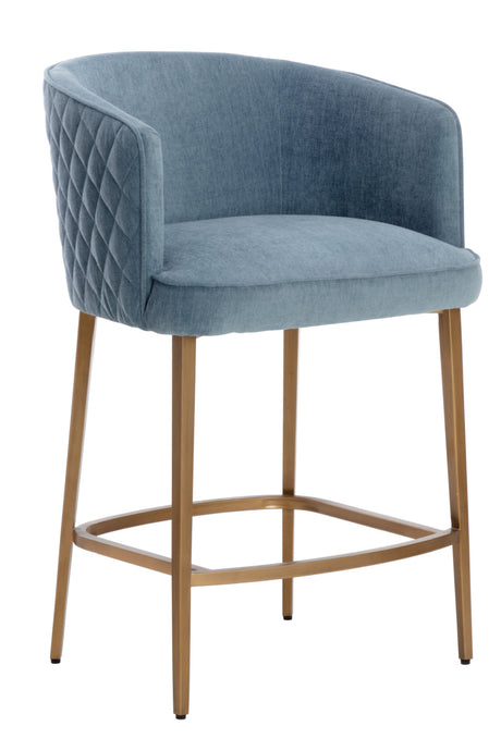   Modern European furniture - Diamond-Stitched Blue Counter Stool - www.oroa.com | Oroa.com