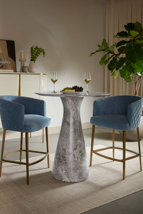   Modern European furniture - Diamond-Stitched Blue Counter Stool - www.oroa.com | Oroa.com