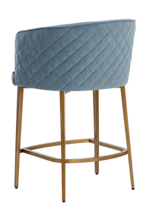   Modern European furniture - Diamond-Stitched Blue Counter Stool - www.oroa.com | Oroa.com