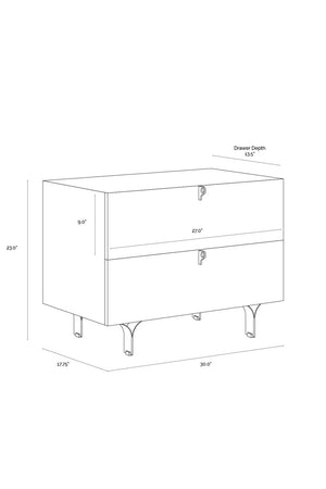   Modern European furniture - Cream Wood 2-Drawer Nightstand - www.oroa.com | Oroa.com