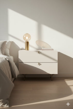   Modern European furniture - Cream Wood 2-Drawer Nightstand - www.oroa.com | Oroa.com
