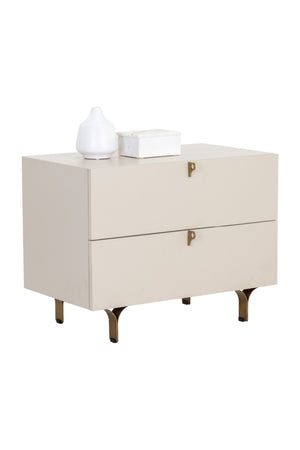   Modern European furniture - Cream Wood 2-Drawer Nightstand - www.oroa.com | Oroa.com
