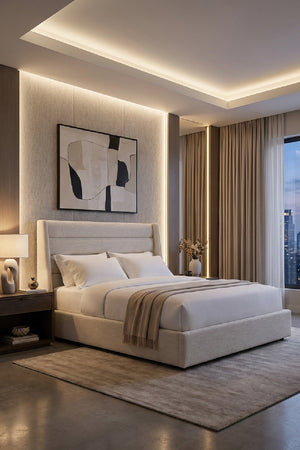   Modern European furniture - White Vertical-Tufted Queen Bed - www.oroa.com | Oroa.com