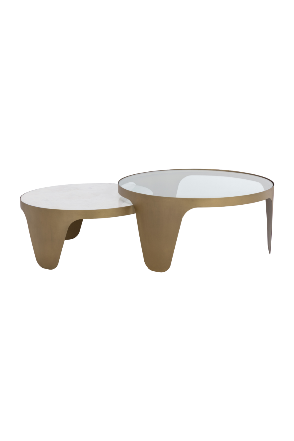   Modern European furniture - Gold Framed Nesting Coffee Tables (2) - www.oroa.com | Oroa.com