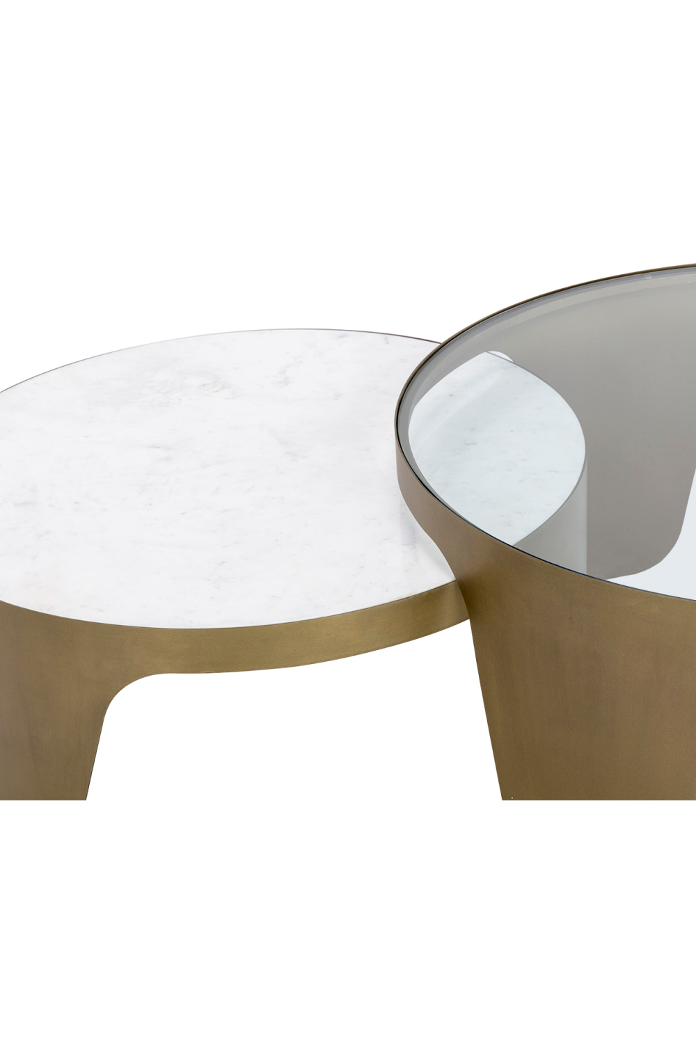   Modern European furniture - Gold Framed Nesting Coffee Tables (2) - www.oroa.com | Oroa.com