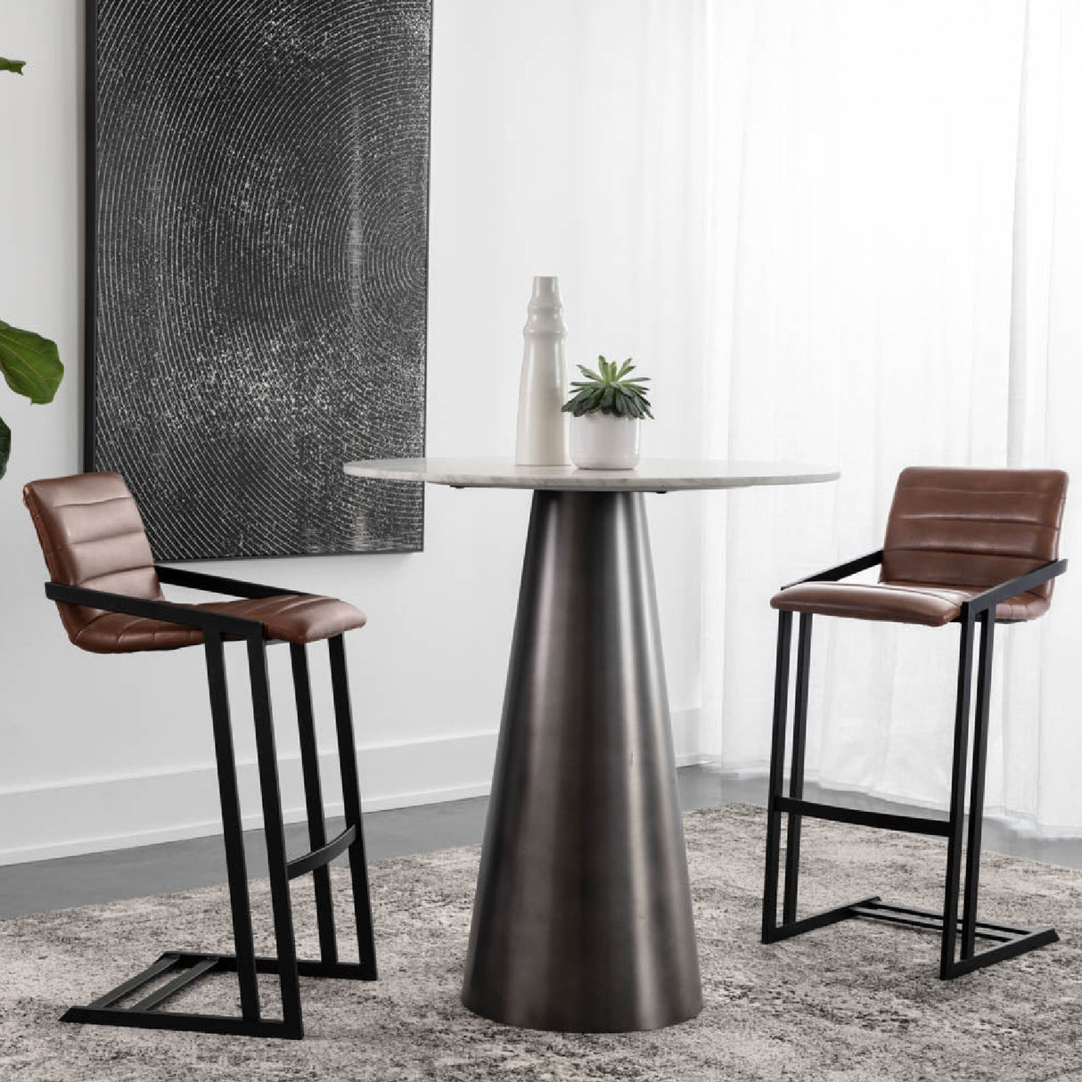   Modern European furniture - Horizontal Channel-Tufted Bar Stools (2) - www.oroa.com | Oroa.com
