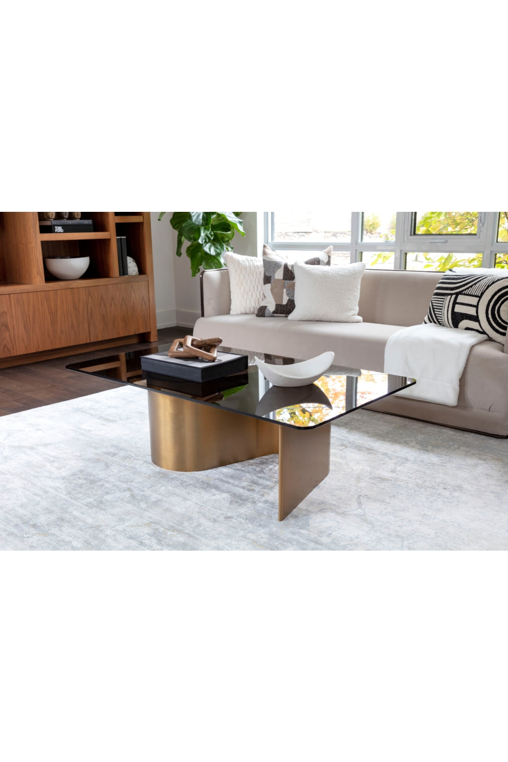   Modern European furniture - Gold S-Shaped Base Coffee Table - www.oroa.com | Oroa.com