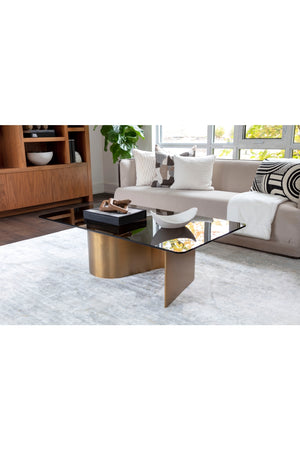   Modern European furniture - Gold S-Shaped Base Coffee Table - www.oroa.com | Oroa.com