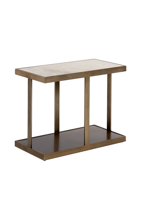   Modern European furniture - Gold Framed Marble Side Table - www.oroa.com | Oroa.com