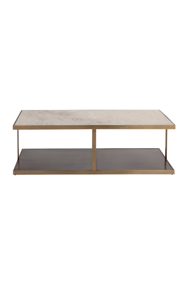 Modern European furniture - Beige Marble Rectangular Coffee Table - www.oroa.com