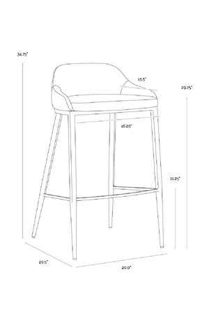   Modern European furniture - Low-Back Leather Look Bar Stool - www.oroa.com | Oroa.com