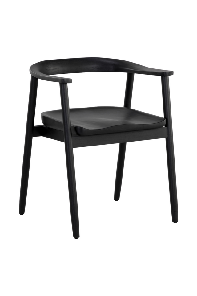 Modern European furniture - Black Acacia Wood Dining Armchair - www.oroa.com