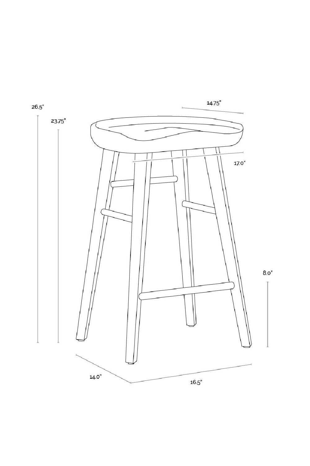   Modern European furniture - Wooden Counter Stool - www.oroa.com | Oroa.com