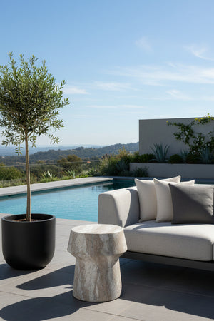   Modern European furniture - Marble Look Indoor/Outdoor End Table - www.oroa.com | Oroa.com