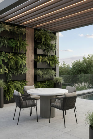   Modern European furniture - Round Marble-Look Indoor/Outdoor Dining Table - www.oroa.com | Oroa.com