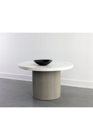   Modern European furniture - Round Marble-Look Indoor/Outdoor Dining Table - www.oroa.com | Oroa.com