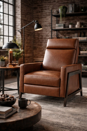   Modern European furniture - Brown Leather Recliner Chair - www.oroa.com | Oroa.com