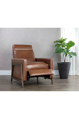   Modern European furniture - Brown Leather Recliner Chair - www.oroa.com | Oroa.com