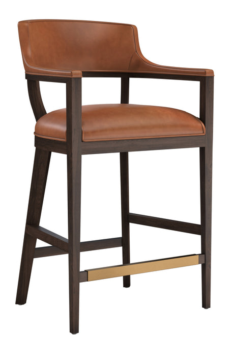   Modern European furniture - Oak Wood Frame Leather Barstool - www.oroa.com | Oroa.com