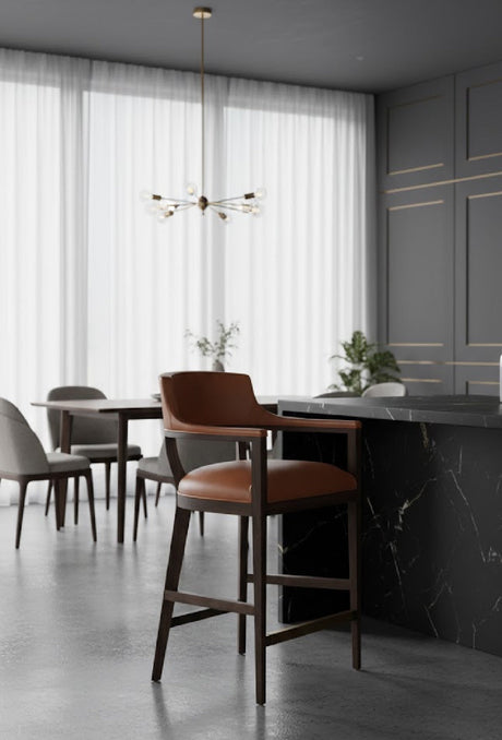   Modern European furniture - Oak Wood Frame Leather Barstool - www.oroa.com | Oroa.com