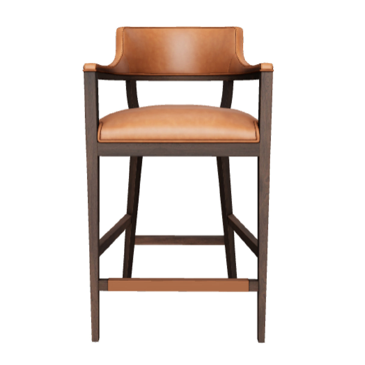   Modern European furniture - Oak Wood Frame Leather Barstool - www.oroa.com | Oroa.com
