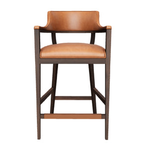   Modern European furniture - Oak Wood Frame Leather Barstool - www.oroa.com | Oroa.com