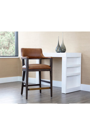   Modern European furniture - Brown Leather Counter Stool - www.oroa.com | Oroa.com
