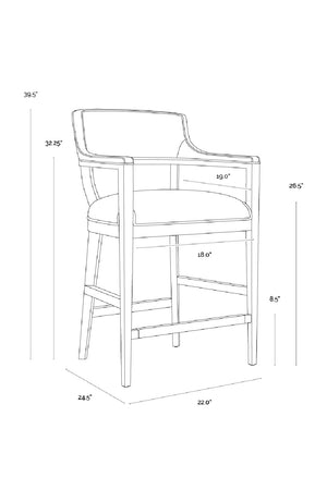   Modern European furniture - Brown Leather Counter Stool - www.oroa.com | Oroa.com