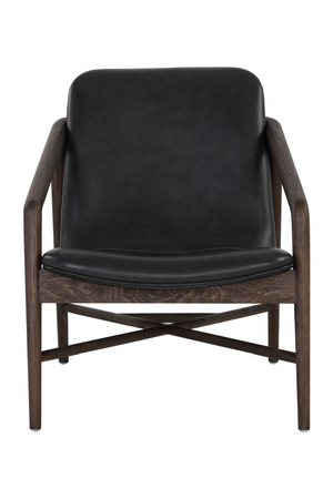  Modern European furniture - Black Leather Oak Lounge Chair - www.oroa.com | Oroa.com