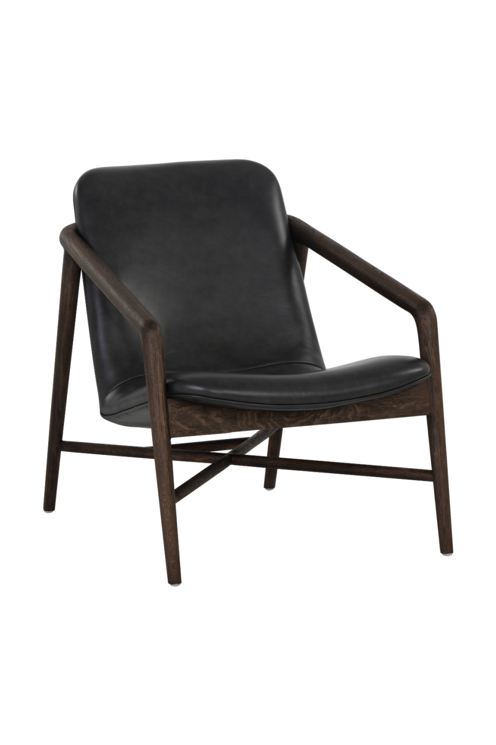   Modern European furniture - Black Leather Oak Lounge Chair - www.oroa.com | Oroa.com