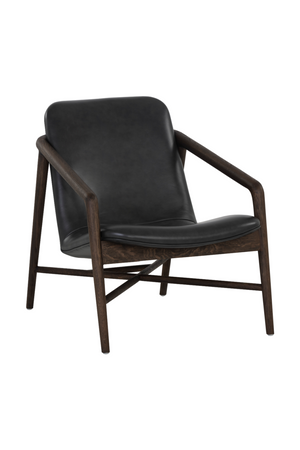   Modern European furniture - Black Leather Oak Lounge Chair - www.oroa.com | Oroa.com
