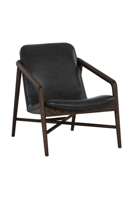   Modern European furniture - Black Leather Oak Lounge Chair - www.oroa.com | Oroa.com