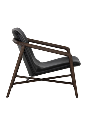   Modern European furniture - Black Leather Oak Lounge Chair - www.oroa.com | Oroa.com