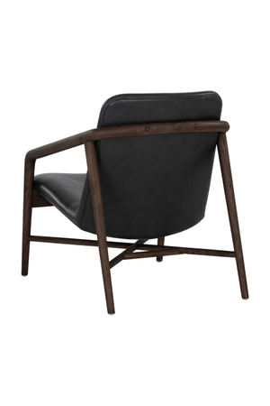   Modern European furniture - Black Leather Oak Lounge Chair - www.oroa.com | Oroa.com