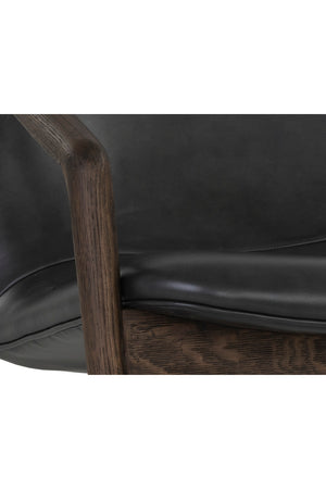   Modern European furniture - Black Leather Oak Lounge Chair - www.oroa.com | Oroa.com