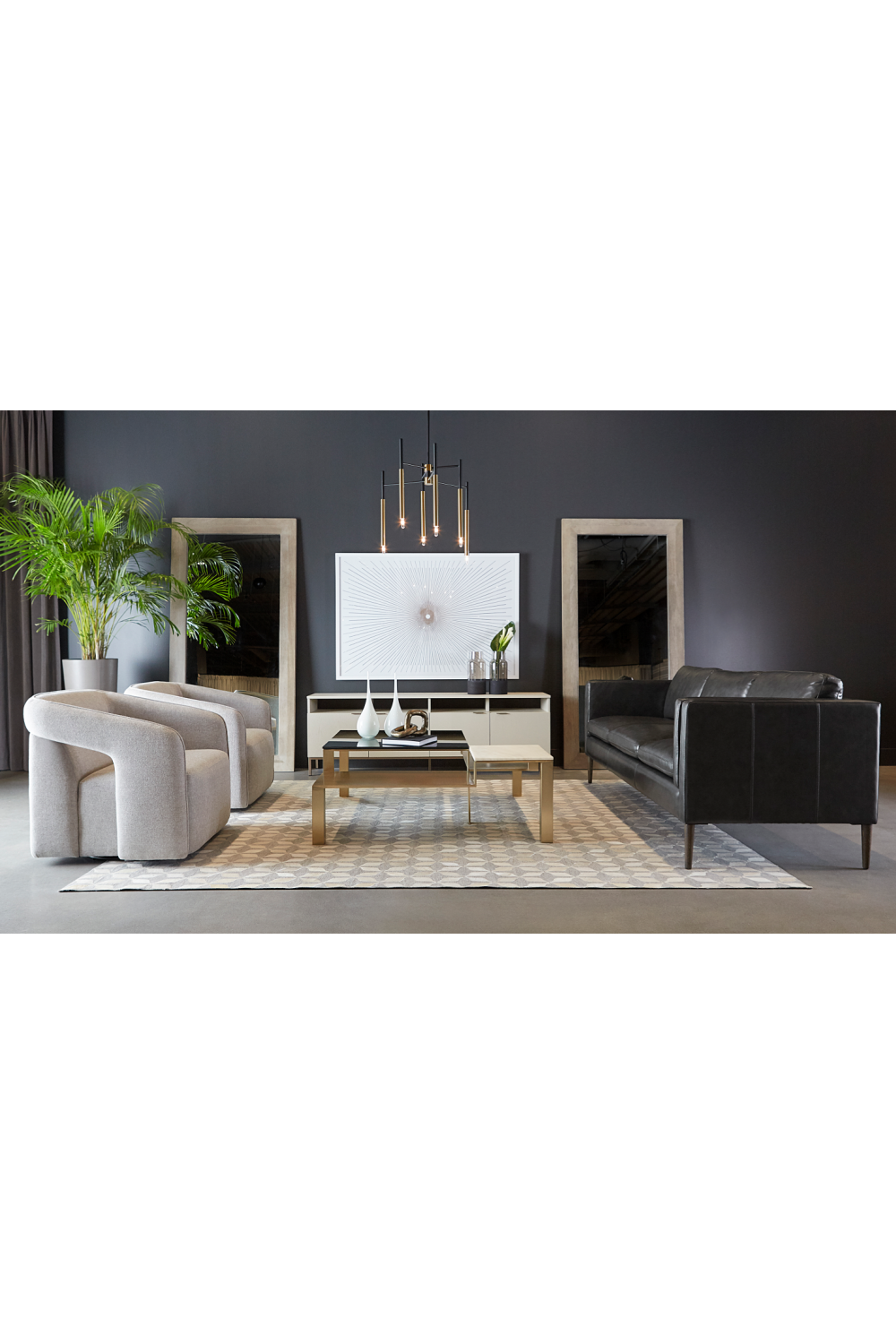   Modern European furniture - Black Leather Sofa - www.oroa.com | Oroa.com