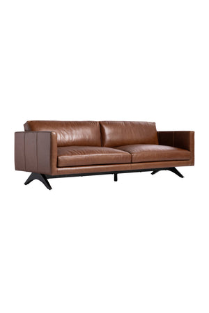   Modern European furniture - Oak‑Leg Leather Sofa - www.oroa.com | Oroa.com