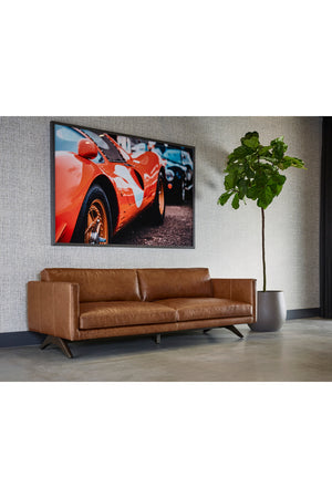   Modern European furniture - Oak‑Leg Leather Sofa - www.oroa.com | Oroa.com