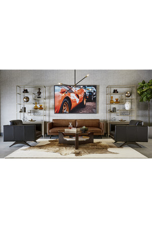   Modern European furniture - Oak‑Leg Leather Sofa - www.oroa.com | Oroa.com