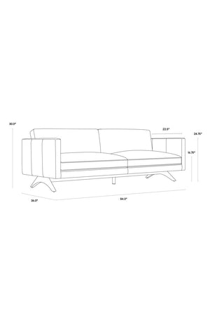   Modern European furniture - Oak‑Leg Leather Sofa - www.oroa.com | Oroa.com