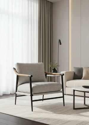   Modern European furniture - Light Gray Fabric Lounge Chair - www.oroa.com | Oroa.com