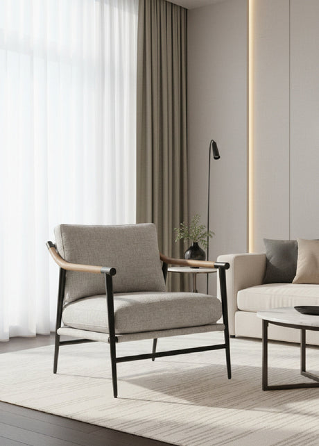   Modern European furniture - Light Gray Fabric Lounge Chair - www.oroa.com | Oroa.com
