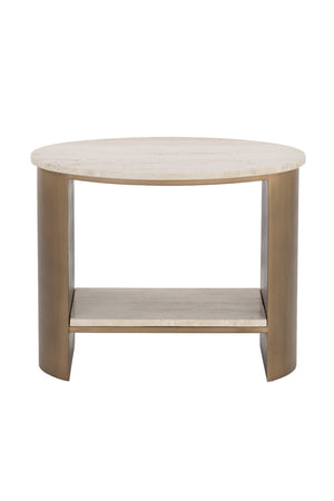   Modern European furniture - Oval Travertine Side Table - www.oroa.com | Oroa.com