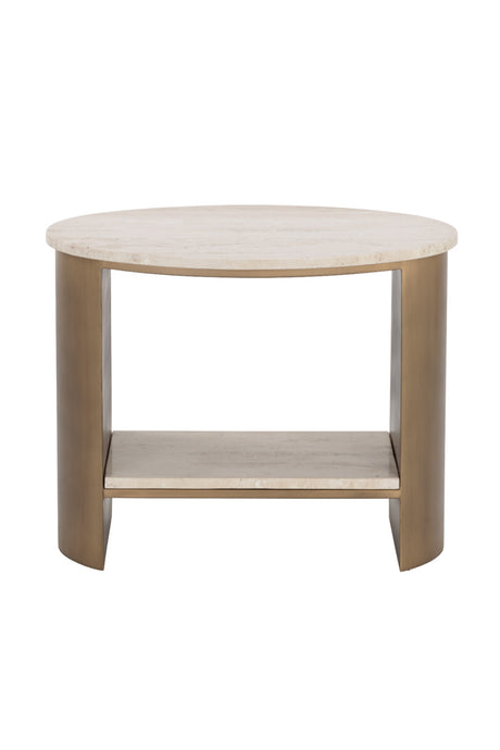   Modern European furniture - Oval Travertine Side Table - www.oroa.com | Oroa.com