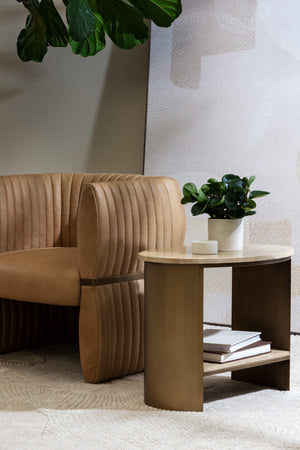   Modern European furniture - Oval Travertine Side Table - www.oroa.com | Oroa.com
