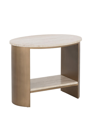   Modern European furniture - Oval Travertine Side Table - www.oroa.com | Oroa.com