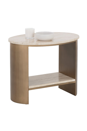   Modern European furniture - Oval Travertine Side Table - www.oroa.com | Oroa.com